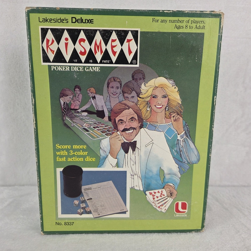 Vintage 1982 Lakeside Deluxe Kismet Poker Dice Game No 8337 Complete